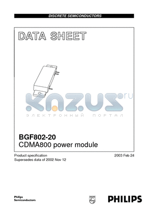 BGF802-20 datasheet - CDMA800 power module