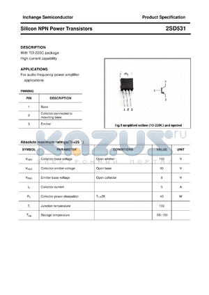 2SD531 datasheet - Silicon NPN Power Transistors