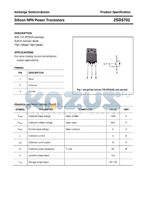 2SD5702 datasheet - Silicon NPN Power Transistors