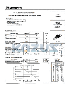 2SD613 datasheet - POWER TRANSISTORS(6A,85V,40W)