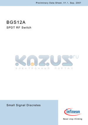 BGS12A datasheet - SPDT RF Switch