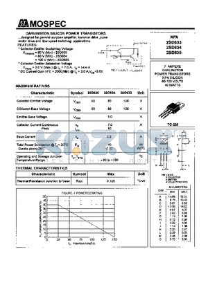 2SD634 datasheet - POWER TRANSISTORS(7A,40W)