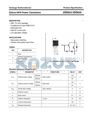 2SD635 datasheet - Silicon NPN Power Transistors