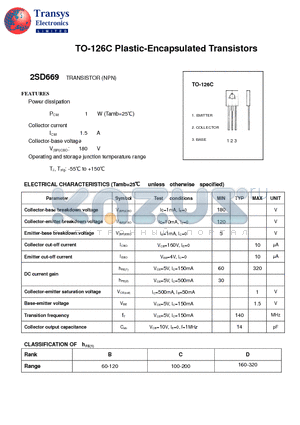 2SD669 datasheet - Plastic-Encapsulated Transistors