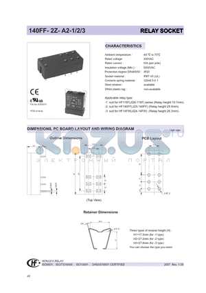 140FF-2Z-A2-1 datasheet - RELAY SOCKET