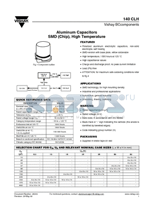 140CLH_08 datasheet - Aluminum Capacitors SMD (Chip), High Temperature