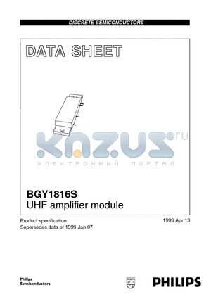 BGY1816S datasheet - UHF amplifier module