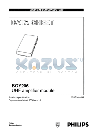 BGY206 datasheet - UHF amplifier module