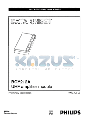 BGY212 datasheet - UHF amplifier module