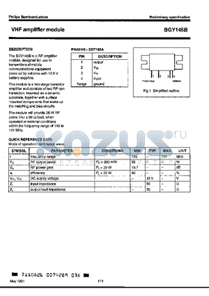 BGY145B datasheet - VHF amplifier module