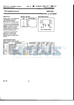 BGY145C datasheet - VHF amplifier module