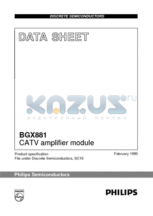BGX881 datasheet - CATV amplifier module