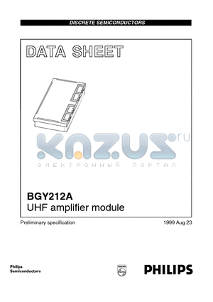 BGY212A datasheet - UHF amplifier module