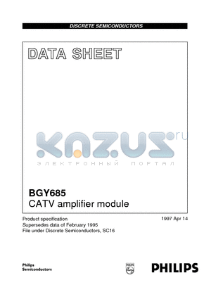 BGY685 datasheet - CATV amplifier module