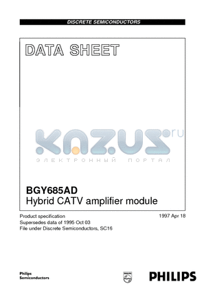 BGY685AD datasheet - Hybrid CATV amplifier module