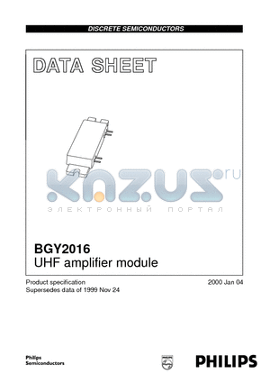 BGY2016 datasheet - UHF amplifier module