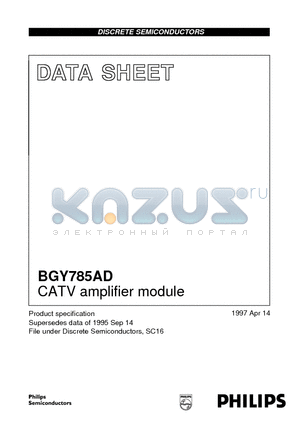 BGY785AD datasheet - CATV amplifier module