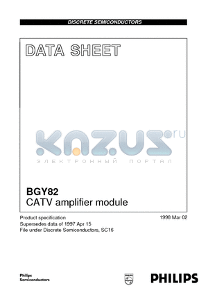 BGY82 datasheet - CATV amplifier module