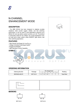 AMS2N7002 datasheet - N-CHANNEL ENHANCEMENT MODE