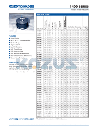 1410605 datasheet - Bobbin Type Inductors