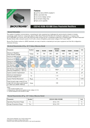 CD214C-R3400 datasheet - CD214C-R350~R31000 Glass Passivated Rectifiers