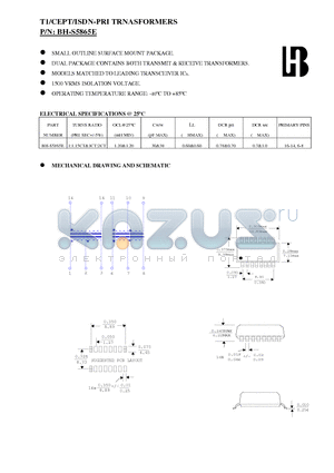 BH-S5865E datasheet - T1/CEPT/ISDN-PRI TRNASFORMERS