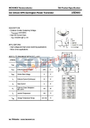 2SD683 datasheet - isc Silicon NPN Darlington Power Transistor