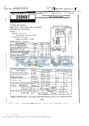 2SD687 datasheet - SILICON NPN EPITAXIAL TYPE(PCT PROCESS)
