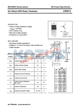 2SD812 datasheet - isc Silicon NPN Power Transistor