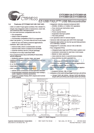 CY7C68013A-56LFXC datasheet - EZ-USB FX2LP USB Microcontroller