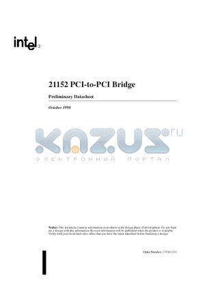21152 datasheet - PCI-to-PCI Bridge