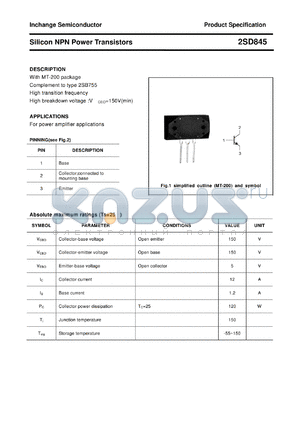 2SD845 datasheet - Silicon NPN Power Transistors