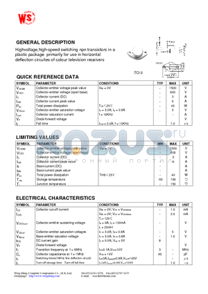 2SD850 datasheet - Silicon Diffused Power Transistor(GENERAL DESCRIPTION)