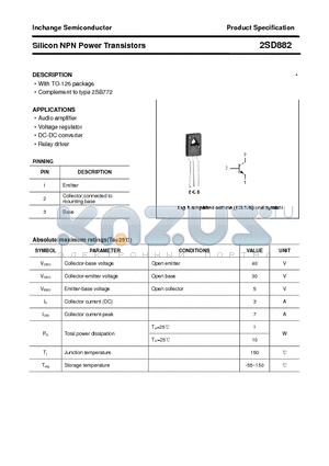 2SD882 datasheet - Silicon NPN Power Transistors