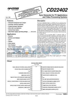 CD22402E datasheet - Sync Generator for TV Applications and Video Processing Systems