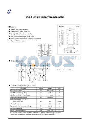 AMS339 datasheet - QUAD SINGLE SUPPLY COMPARATORS