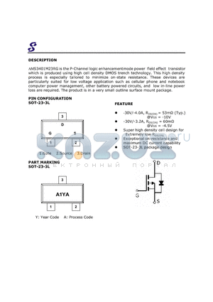 AMS3401M23RG datasheet - Super high density cell design for Extremely low RDS(ON)