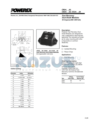 CD241250 datasheet - Fast Recovery Dual Diode Modules 50 Amperes/600-1200 Volts