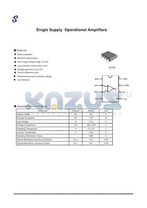 AMS386 datasheet - Single Supply Operational Amplifiers