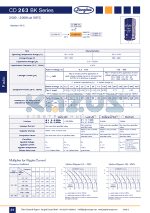 CD263BK datasheet - EC Radial Standard 105`C 2.000 - 3.000h Lifetime(Radial)