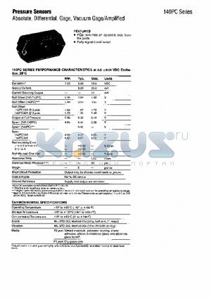 142PC15G datasheet - Absolute, Differential, Gage, Vacuum Gage/Amplified