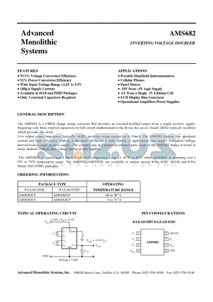 AMS682ES datasheet - INVERTING VOLTAGE DOUBLER