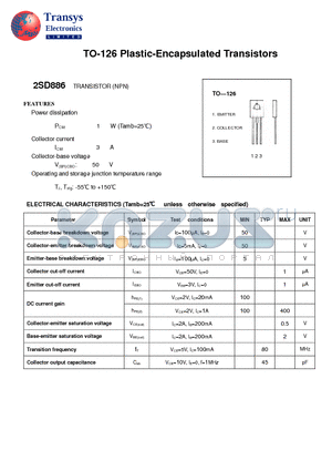 2SD886 datasheet - Plastic-Encapsulated Transistors