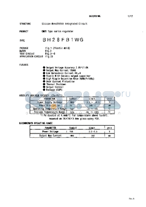 BH28FB1WG datasheet - Silicon Monolithic lntegrated Circuit