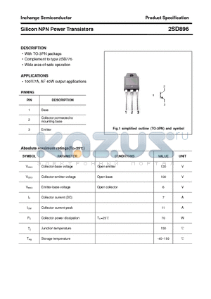 2SD896 datasheet - Silicon NPN Power Transistors