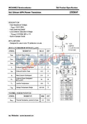 2SD897 datasheet - isc Silicon NPN Power Transistor