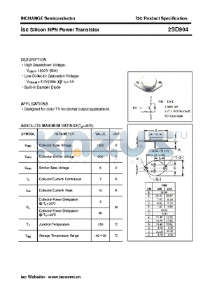 2SD904 datasheet - isc Silicon NPN Power Transistor