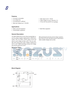 AMS75XXB datasheet - Low power consumption