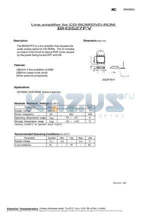 BH3527FV datasheet - Line amplifier for CD-ROM/DVD-ROM