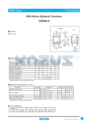 2SD992-Z datasheet - NPN Silicon Epitaxial Transistor